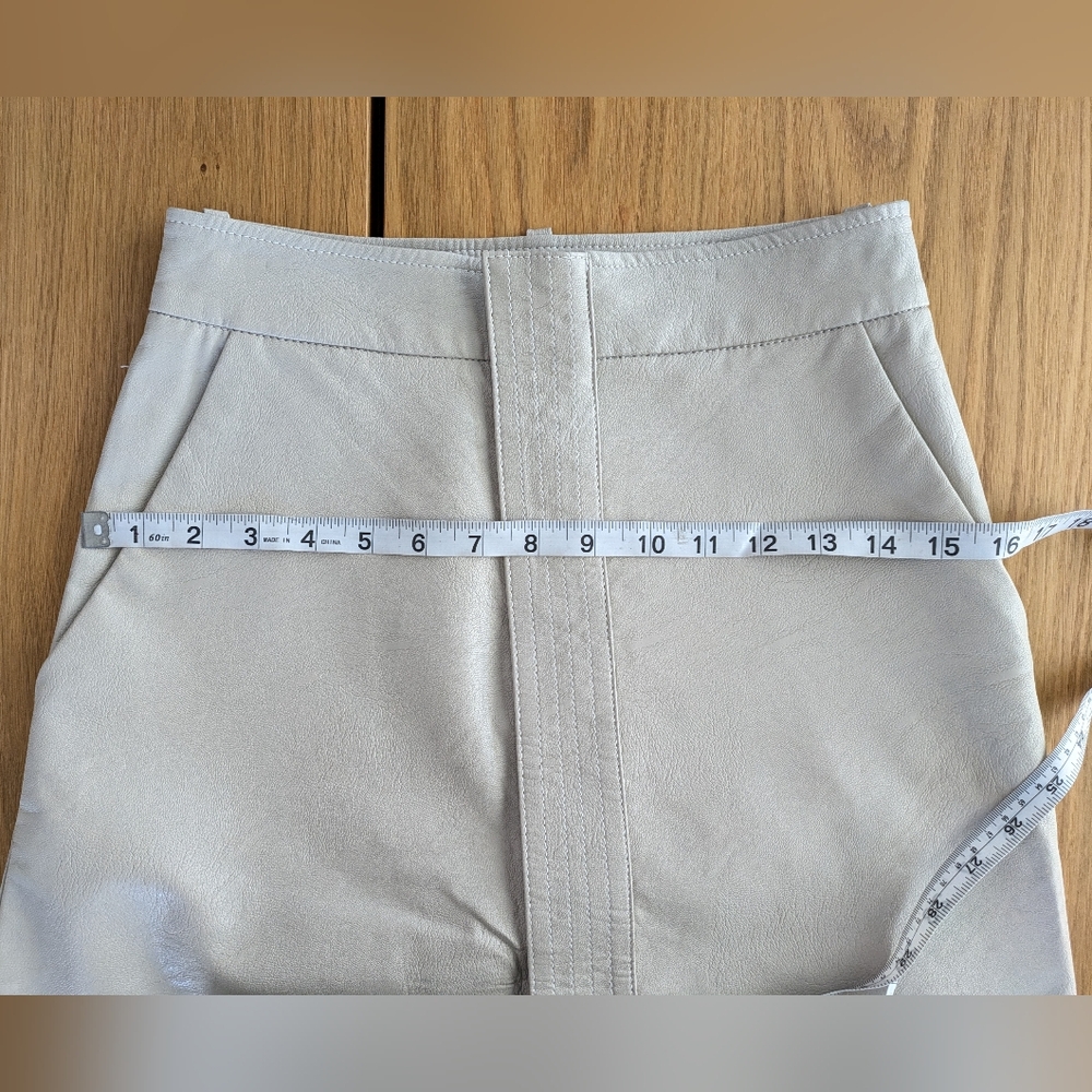 Stella McCartney Light Gray Faux Leather Midi Skirt - Picture 12 of 16